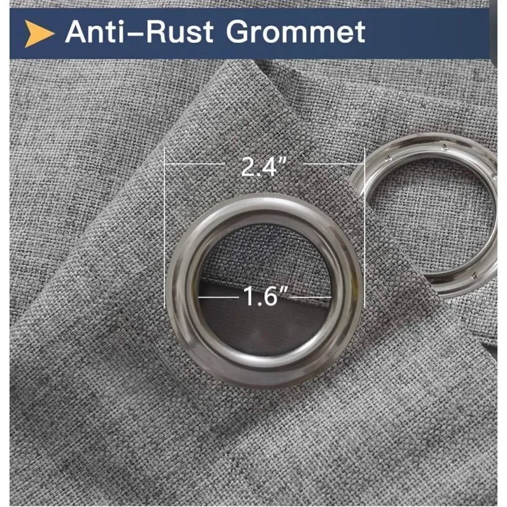 NEW Curtains Linen Look Blackout Grommet W100 x L84